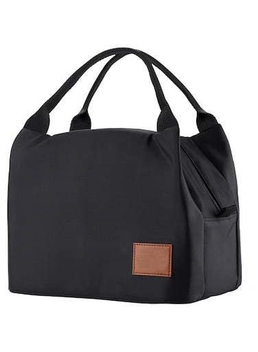 SWIUKPHE Lunch Bag Bento Bag, Insulated Lunch Box Men Adult Lunchbox Lunch Tote Reusable Meal Prep Container Bag Bento Box Cooler Bag for Students Ladies Men Picnic Work Outdoor Office (Black)