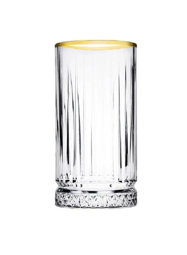 4-Piece Elysia Golden Touch Long Drink Glass Set 365 ml Clear/Gold