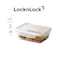 LocknLock Tempered Glass Rectangle 1.04L &ndash; Airtight Food Container with 4-Side Locking Lid, Microwave, Freezer &amp; Dishwasher Safe