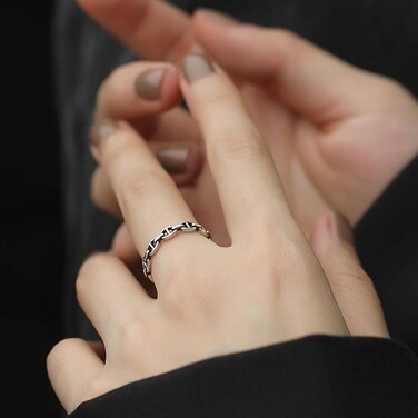 S925 Sterling Silver Cool Style Ladies Combination Ring, Specification:J449