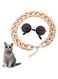 Cat Sunglasses Gold Chain, 2 Pcs Pet Cat Costume Decorations UV Protection Classic Retro Puppy Retro Sunglasses Faux Photo Props Pet Sunglasses Faux Gold Chain Collar Puppy Cat Summer Beach Glasses
