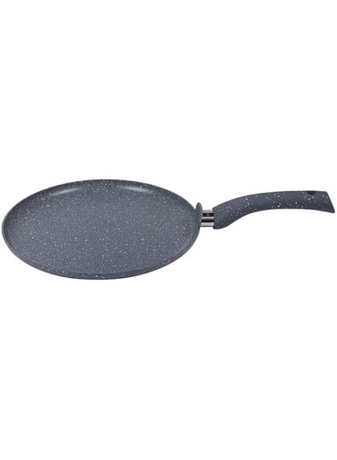 Wonder Chef Granite 30cm Non-Stick Dosa Tawa   Induction Bottom   Soft-Touch Handles   Virgin Aluminium   PFOA/Heavy Metals Free   3.5mm     Grey