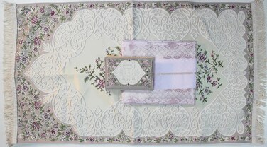 سجادة صلاة مع ثوب صلاة ومع غطاء للمصحف للاناث لون موف