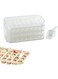 showkah&reg; Portable Ice Cube Maker 96 Cube Grids with Three Ice Mold Trays, Container &amp; Shovel, Cooling Ice Pop/Cube Molds and Ice Lattice for Party or Home Use Ice Cube Trays (Three Tray - White)