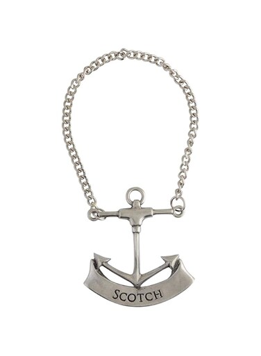 Vagabond House (Scotch) - Pewter Ship Anchor SCOTCH Decanter Tag/Liquor Bottle Label 5.7cm Tall