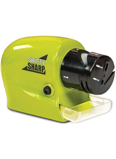 Swifty Sharp Cordless, Motorized Knife Blade Sharpner, Green, H130 x W32 D30 mm