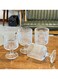 Pack Home Simple Niche Design Crystal Embossed Glass Set, 8.5 oz, Iced Coffee Cold Drink, Milk, Mocha Coffee, Tea, Drink Juice, Water