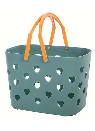1PC Portable Shower Basket - Plastic Storage Basket with Handle, Drainable Toiletry Organizer for Bathroom, Kitchen, Dorm, Gym &amp; Camping