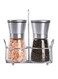 of Salt and Pepper Grinder 2 Pack Salt and Pepper Shakers with Stand Stainless Steel Spice Grinder Mill for Adjustable Coarseness