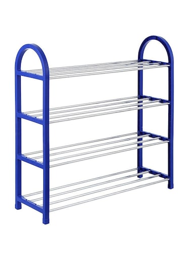 Shoe Rack Storage Organizer Blue/Silver 58cm
