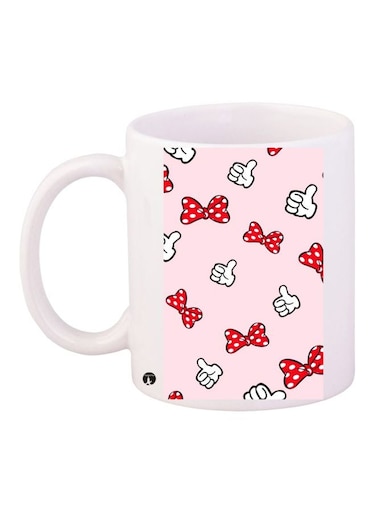 Bow Tie Printed Coffee Mug White/Red/Pink