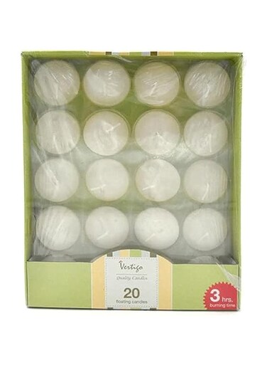 Vertigo 20g Ivory Floating Candle, 50pcs/Box
