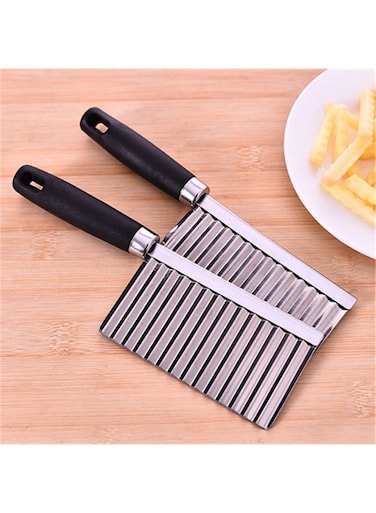 Corrugated Cutter for Wolf Tooth Potatoes   Kitchen Home Strip Cutter, Fancy French Fries &amp; Potato Cutter, Wave - shaped Tool