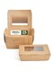 ecoway Small Kraft Lunch Box With Window Food Container Made With Craft Paper For Meals &amp; Dessert, Take Away Container, Disposable, Eco-friendly, Compostable, Paperbox Restaurants - Pack Of 25, Brown