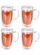 Set of 4 -350ML Borosilicate Glass Mug With Handle multicolour 350mm