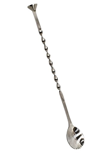 11.5" Steel Cocktail Spoon, Spiral Muddler - Elegant Swirl Stem Design, Sturdy and Eye-Catching - Must-Have Bar and Coffee Accessory for Drink Enthusiasts