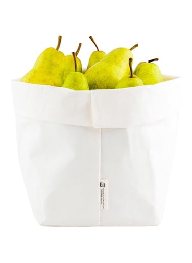 Restaurantware Washable Paper Bags, Reusable Paper Bag, Durable, Long Lasting - White - 6.3 x 9.8 Inches - Duralux - 1ct Box - Restaurantware