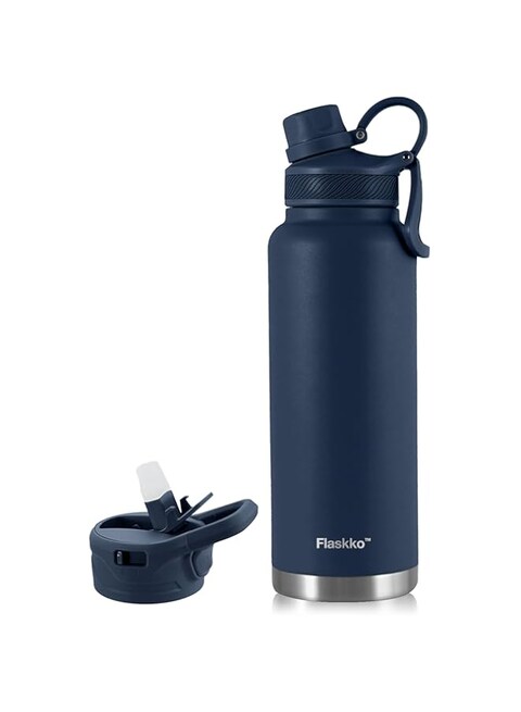 Flaskko Insulated Sports Water Bottle - Stainless Steel Thermos, Leakproof Flask, Double-Walled, BPA-Free - Men, Women in &amp; Kids - School, Office &amp; Gym&hellip; (Nightfall, 40oz / 1200ml)