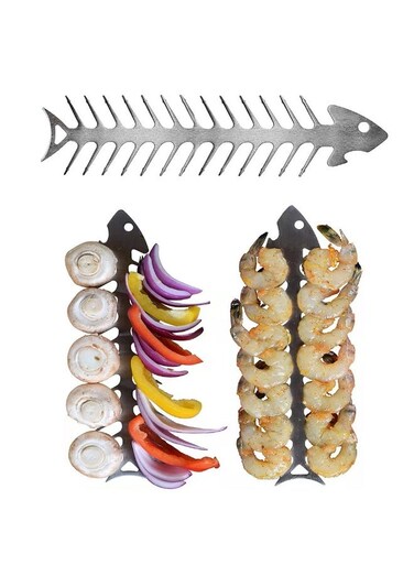 new products/Stainless steel barbecue skewers/Fish bone skewer meat threading tools&iuml;&frac14;&circ;3pcs)