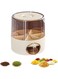 Grain Dispenser, 360 Rotating 6-Grid Food Storage Container, Large Dry Food Organizer with Lid, One-Click Output for Rice and Grains, 9.25x9.45in, Ideal for Kitchen Storage and Organization