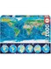 Educa - 1000 piece puzzle for adults   Neon Puzzle Fluorescent Series, 1000 Piece Physical World Map Puzzle, Glow in the Dark (16760)