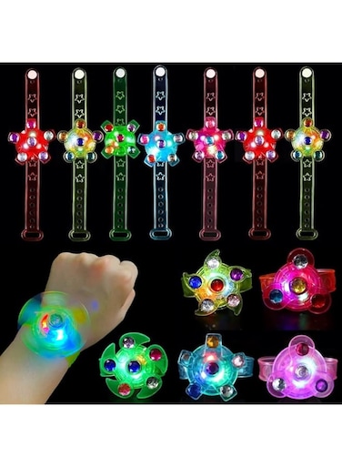 25 Pack LED Light Up Fidget Spinner Bracelets Party Favors For Kids 4-8 8-12,Glow in The Dark Party Supplies,Birthday Gifts,Treasure Box Toys for Classroom,Carnival Prizes,Pinata Goodie Bags Stuffers
