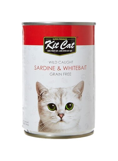Kit Cat Pacific Sardine with Fresh Whitebait Canned Cat Food 400g