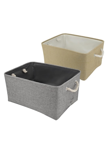 2 Pcs Large Foldable Fabric Storage Baskets with Handles for Clothes Toys Organizing Home Office Laundry Nursery Shelves, Baskets for Gifts