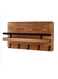 Wall Mounted Key Holder With 4 Hooks And A Mail Rack On Natural Wood Board