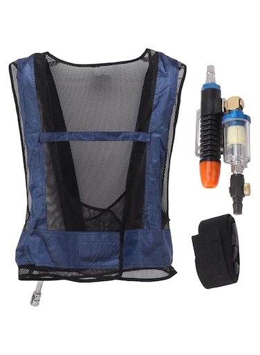 Sorandy Air Conditioner Waistcoat, Air Compressed Cooling Vest, Adjustable Tube Cooling Waistcoat Air Conditioned Clothing Cooling Safety Vest for Metallurgy, Forging, Welding