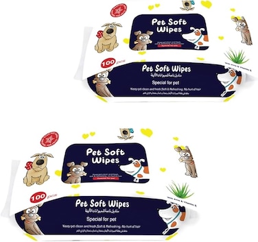 StarDotHash 200 pcs Pet wipes for cleaning of body, skin &amp; bum 15 * 22 cm Cat &amp; Dog Wipes with Aloe &amp; Vitamin E for paw cleaning- Ultra thick &amp; soft Pet grooming wipes for gentle and smooth cleaning