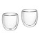 Art Borosilicate Glass Double Wall Glass 250ml Set of 2   Transparent Heat Resistant Tea Coffee Cups   Insulated Microwave &amp; Dishwasher Safe Glassware