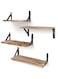 DOOKOO loating Shelves Wall Mounted Set of 4, Rustic Wood Wall Storage Shelves for Bedroom, Living Room, Bathroom, Kitchen, Office and More