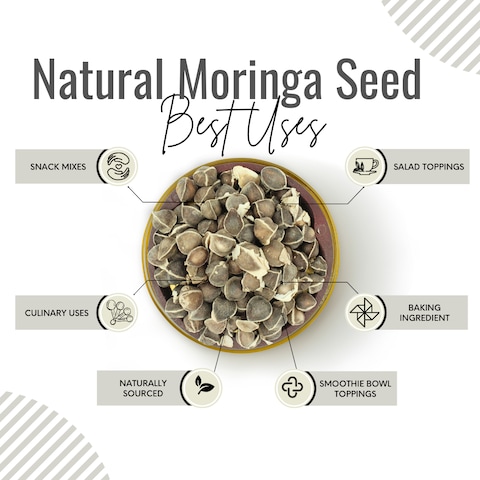 AWAFI MILL Natural Moringa Seed - Premium Quality - Rich in Nutrients - Superfood for Health and Wellness - Sustainable Sourcing (Bottle of 50 gram / 1.7 Oz)