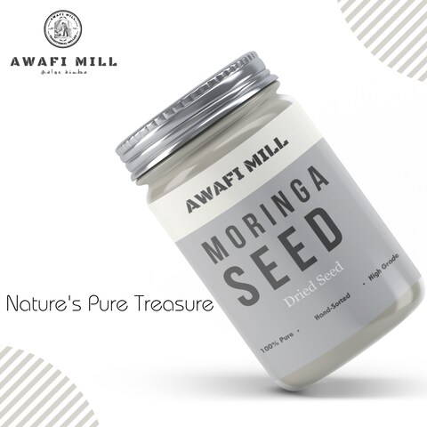AWAFI MILL Natural Moringa Seed - Premium Quality - Rich in Nutrients - Superfood for Health and Wellness - Sustainable Sourcing (Bottle of 50 gram / 1.7 Oz)