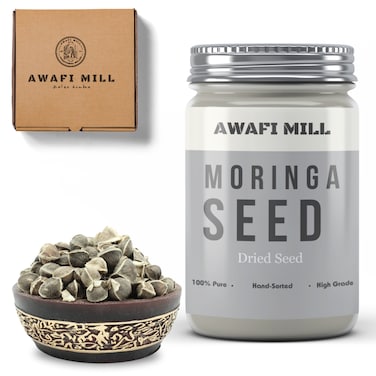 AWAFI MILL Natural Moringa Seed - Premium Quality - Rich in Nutrients - Superfood for Health and Wellness - Sustainable Sourcing (Bottle of 50 gram / 1.7 Oz)