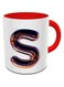 imPRESS White &amp; Red Ceramic Coffee Mug With Night Chrome Letter S