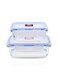 Glass Storage Box With Blue Silicone Lid 2 Pieces Clear 600+400ml