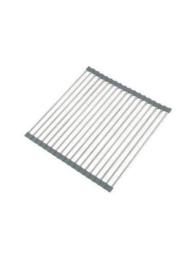 Over Sink Dish Drying Rack Silver 45x10x4cm