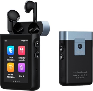 WOOASK A9 Standalone Translator Headphones with ChatGPT without App, Translator Headphones Real Time with 4G SIM Card Slot for Calls/Hotspot, Online/Offline/Photo Translation Suitable for Any Occasion