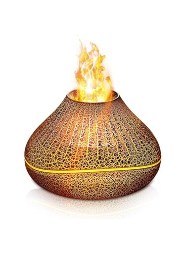 KASTWAVE Essential Oil Diffuser, 7 Colorful Simulated Flame Humidifier, 160ml Small Aromatherapy Diffuser, Continuous Aroma Waterless Auto-Off, Suitable for Home, Bedroom, Office