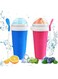 NEW Maker Cup,2PCS Magic Slushy Maker Squeeze Cup, Portable Smoothie Squeeze Cup for Juices, Milk and Ice Cream Make, Cool Stuff Things
