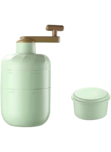 Food Grade Stainless Ice Shaver and Snow Cone Machine, Portable Ice Crusher with Free Ice Cube Tray (green)