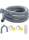 MRTURK REVHQ Washer Drain Hose, 6.5 Feet 13 Feet Flexible Washing Machine Drain Hose Universal Dishwasher Drain Hose Extension Kits Corrugated Washer Hose w/ 1 Hose 4 Clamps 1 U-Bend Hose Holder