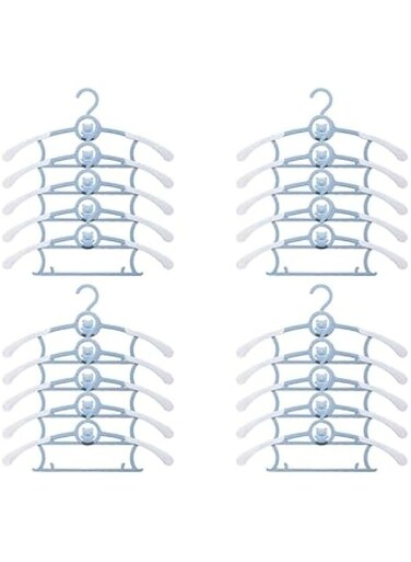 Baby Clothes Hangers for Closet, 20 Pack Adjustable Toddler Kids Hangers,Children Nursery Hangers,Non-Slip and Extendable Laundry Infant Hangers