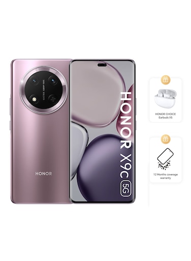 Honor X9c Dual SIM, 12GB RAM, 256GB, 5G, Titanium Purple - Middle East Version (With Free Buds)