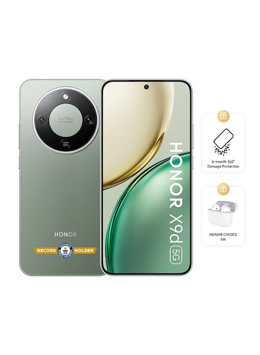 هونر X9d ثنائي الشريحة، 12 جيجابايت رام، سعة 256 جيجابايت، الجيل الخامس، أخضر الغابة - إصدار الشرق الأوسط (مع سماعات أذن E6i تشويس مجانية وتأمين شامل ضد التلف لمدة 6 أشهر)