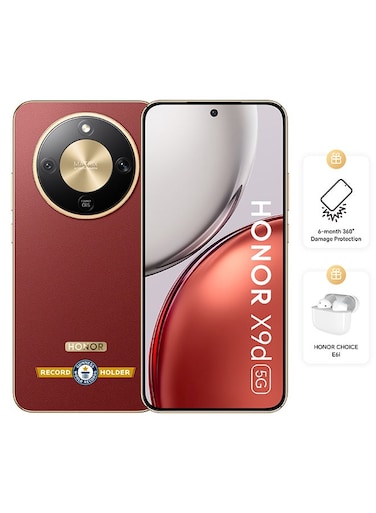 Honor X9d Dual SIM, 12GB RAM, 256GB, 5G, Reddish Brown - Middle East Version (With Free Choice E6i Earbuds And 6 Month Damage Insurance)