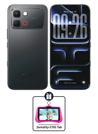 Infinix Note Edge Dual SIM, 8GB RAM, 256GB, 5G, Shadow Black - Middle East Version (With Zentality C-701 Kidz Tab)
