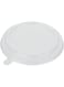 Restaurantware-LIDS ONLY: Taipei 6.3 x 6.8 x 0.8 Inch Round Transparent Lids, 100 Plastic Lids For 33 Ounce Round Wooden Containers - Containers Sold Separately, Clear Plastic To Go Box Lids